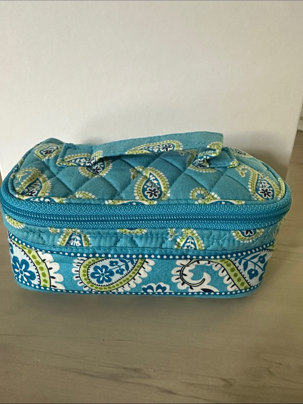 NWOT- Vera Bradley Quilted Paisley Cosmetic Case in Turquoise